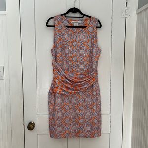 Gretchen Scott Sleeveless Dress Large Orange and Blue